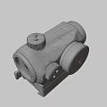 Tactical Weapon Optic Sight With Adjustable Knobs And Black Mount Design